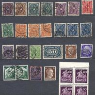 Deutsches Reich, über 30 Marken gestempelt und postfrisch, Teil 1