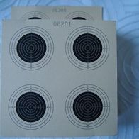 100 Zielscheiben, nummeriert, 4er Spiegel,12 x 12 cm, für Luftgewehr Luftpistole Neu