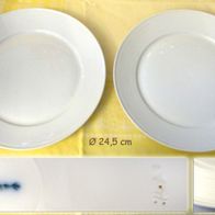 2 Speiseteller weiß * KPM Zeptermarke * Porzellan Marguerite Friedlaender