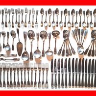 Besteck "Spaten" v. Wilkens, versilbert 85 Teile f. 15 Personen