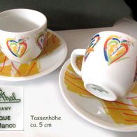 2x Espressotasse mit Unterteller * Rosenthal EPOQUE CARLA MANCO * Mokkatasse