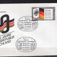 BRD / Bund 1989 Sonderbeleg 40 Jahre BRD mit MiNr. 1421 Sonderstempel Kiel
