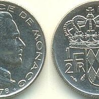MONACO 1/2 Franc 1978 Fürst Rainier III." (1949-2005)