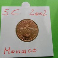 Monaco 2002 5 Cent sehr RAR !!