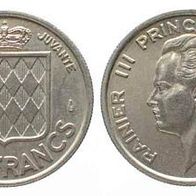 MONACO 100 Francs 1956 Fürst Rainier III." (1949-2005) Gekrönter Rautenschild