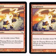 2x "Zersplittern" Common aus "Mirrodin", ungespielt