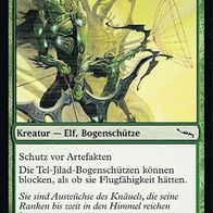 3x "Tel-Jilad-Bogenschützen" Common aus "Mirrodin", Erhaltung siehe Text