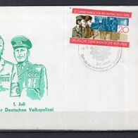 DDR 1975 Sonderbeleg 1. Juli Tag der Deutschen Volkspolizei mit MiNr. 2043 Sonderstem