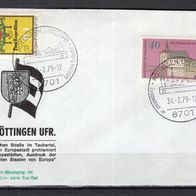 BRD / Bund 1979 Sonderbeleg 25 Jahre Europastadt Röttingen mit MiNr. 969 Sonderstempe