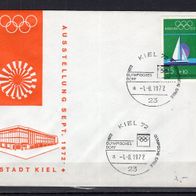 BRD / Bund 1972 Sonderstempel Olympisches Dorf Beleg mit MiNr. 720 Sonderstempel Kiel