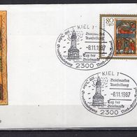 BRD / Bund 1987 Sonderstempel Tag der Briefmarke Beleg mit MiNr. 1346 Sonderstempel
