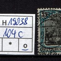 Los H19038: Deutsches Reich Mi. 104 c, gest