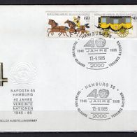 BRD / Bund 1985 Ausstellungsbeleg Nr. 4 Naposta 85 mit W Zd 5 Sonderstempel