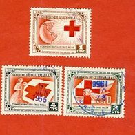 Guatemala 1956 Mi.579,580,581 gest. Rotes Kreuz