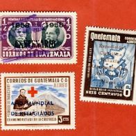Guatemala 3. Marken mit Aufdruck Mi.615 gest Mi.843 Postfrisch + Mi.645 Pos Lot P.75