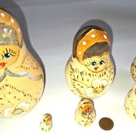 russische Steckpuppe Matroschka / Babuschka 6-tlg. Höhe 12,4 cm