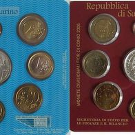 KMS San Marino 2006 stgl. 9 Münzen mit Silber 5 Euro Gedenkmünze im Original-Blister