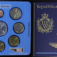 KMS San Marino 2005 stgl. 9 Münzen mit Silber 5 Euro Gedenkmünze im Original-Blister