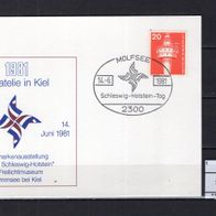BRD / Bund 1981 Sonder-PK Schleswig-Holstein-Tag mit MiNr. 848 Sonderstempel