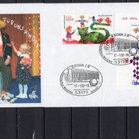 BRD / Bund 2002 Sonderbeleg Für uns Kinder mit Blockausgabe 53 und MiNr. 2212 Sonders