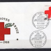 BRD / Bund 1988 Ausstellungsbeleg Briefmarkenausstellung 125 Jahre DRK mit MiNr. 1387