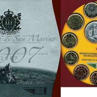 KMS San Marino 2007 stgl. 9 Münzen mit Silber 5 Euro Gedenkmünze im Original-Blister