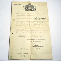 Aufnahme Urkunde Staatsangehörigkeit Hamburg 1905 Aufsichtsbehörde Standesämter