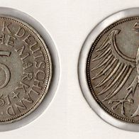 BRD 5 DM Silberadler 1961 -F- ss-vz Jaeger 387