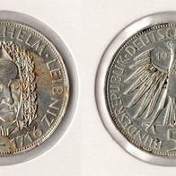BRD 5 DM 1966 -D- "Leibniz" Silber vz Jaeger 394