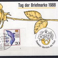 BRD / Bund 1988 FDC-Postkarte Tag der Briefmarke 1988 mit MiNr. 1388 ESST Bad Kreuzna
