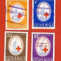 Guatemala 1964 Rotes Kreuz 4 Marken aus Mi.733 - 737 gest.