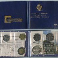 KMS San Marino 10 Münzen 1987 mit 1000 Lire SILBER, Hl. Marinus, Selten !!!