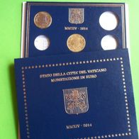 Vatikan 2014 Münzsatz mit 1 Euro und 50 Cent im org. Folder
