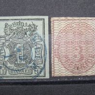 Altdeutschland Hannover 1851,1856 Mi. Nr.2,8 (W165)