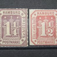 Altdeutschland Hamburg 1866 Mi. Nr.20,21 (W168)
