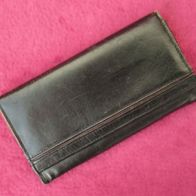 Vintage Damen Geldbörse schwarz Leder Portemonnaie Geldbeutel Brieftasche Wallet