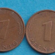 1 Pfennig 1976 D + F + G + J kompl