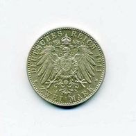 Hamburg 2 Mark Silber 1911 J Behelmtes Wappen / Reichsadler 2. Modell