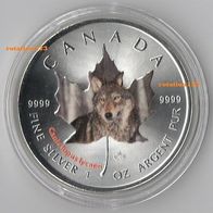 Canada 5 Dollar 2014 "Wildlife-Serie I.- Timberwolf" Silber Farbe