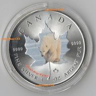 Canada 5 Dollar 2014 Wildlife Serie I Polarbär Silber Farbe