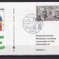BRD / Bund 1988 25 Jahre Vertrag deutsch-französische Zusammenarbeit MiNr. 1351 gelau