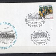 BRD / Bund 1988 Ausstellungsbeleg Kieler Umschlag 1988 mit MiNr. 1337 Sonderstempel