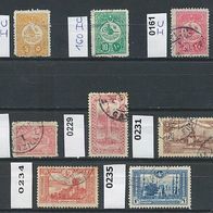 Türkei Mi. Nr. 159 IC+ 160 IC + 161 IC + 215 + 229 + 231 + 234 + 235 o <