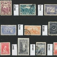 Türkei Mi. Nr. 484 + 627 ? + 633 + 634A + 676 + 816 + 845 + 847 + 849 + 850 o <