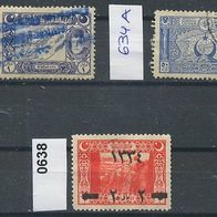 Türkei Mi. Nr. 633 + 634 A + 638 o <