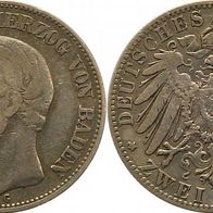 BADEN Silber 2 Mark 1899 G Friedrich I. (1852-1907)