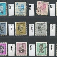 Türkei Mi. Nr. 1908+ 1931+ 1932+ 1933+ 1978+ 1979+ 1980+ 1986+ 1987+ 1991+ 1993+ o <