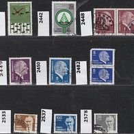 Türkei Mi. Nr. 2440 + 2442 + 2448 + 2449 + 2450 + 2482 + 2533 + 2537 + 2578 o <