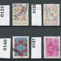 Türkei Dienstmarken Mi. Nr. 25 + 125 + 126 + 133 + 136 + 140 + 157 + 160 o <