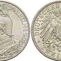 Preußen Silber 2 Mark 1901 A, 200 Jahre Königreich, Friedrich I. und Wilhelm II.